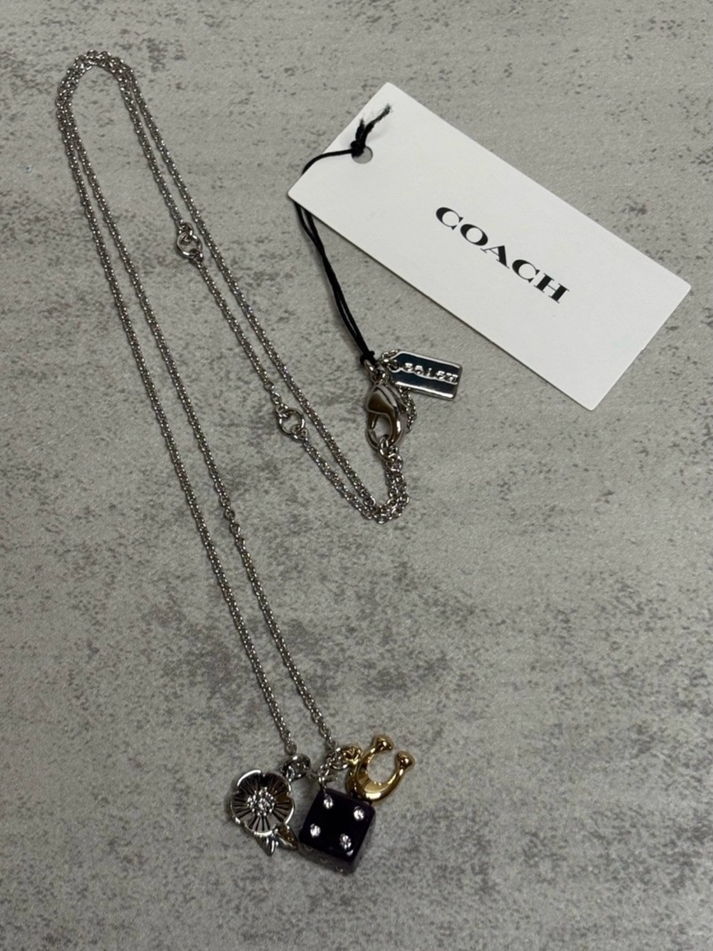 Coach Dice Charm Pendant Necklace